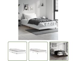 vidaXL Bedframe Kopen - Witte Bedframe - Bedframe bewerkt hout wit 90x200 cm - Tweepersoons Bedframe - Bedframe Online - Houten Bedframe