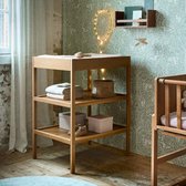 Petite Amélie ® Luiertafel - Verzorgingtafel Baby met Opstaande rand - Walnoot- H.96 x B.57 x D.74 cm