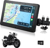Bol.com Motorcycle GPS 7 inch Carplay Scherm met Draagbare Houder - Waterdicht Touchscreen - Dual Bluetooth - 32G TF-kaart - Sir... aanbieding