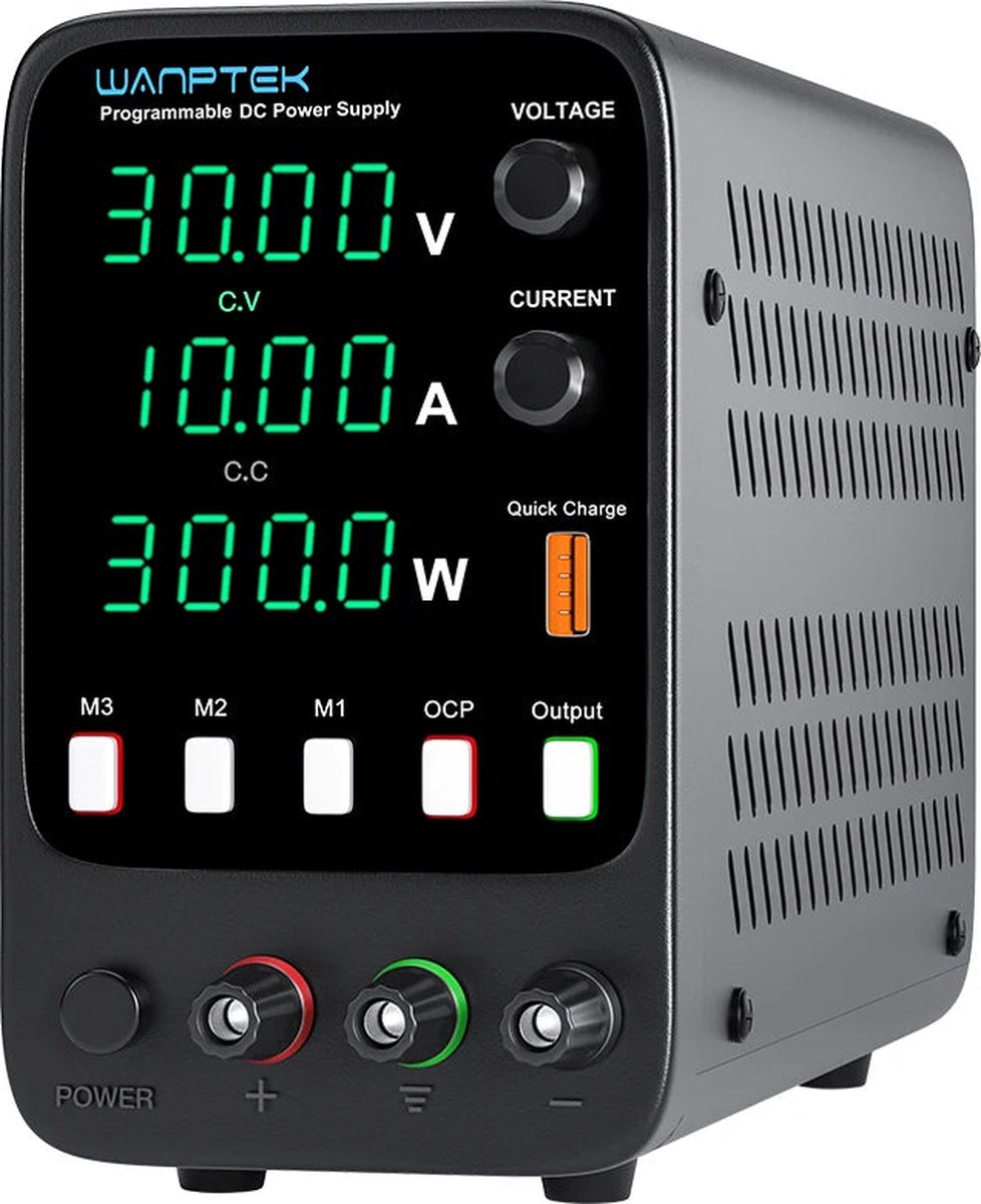 Adjustable DC Power Supply - 30V - 10A - 300W - Variable Switching Function and 4-Digit LED Display - Stabilized Power Supply - Voltage Regulator Switch