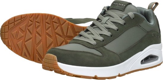 Skechers Uno - Stacre Baskets pour femmes pour hommes - Vert olive - Taille 44