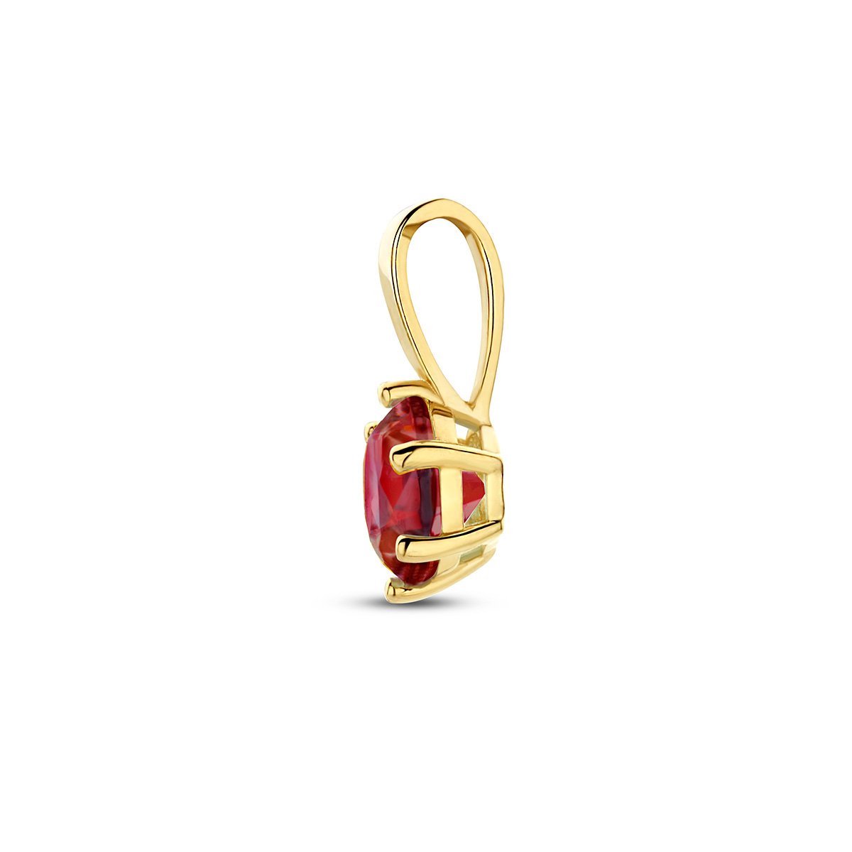 hanger met geboortesteen zirkonia 9 mm 14K geelgoud