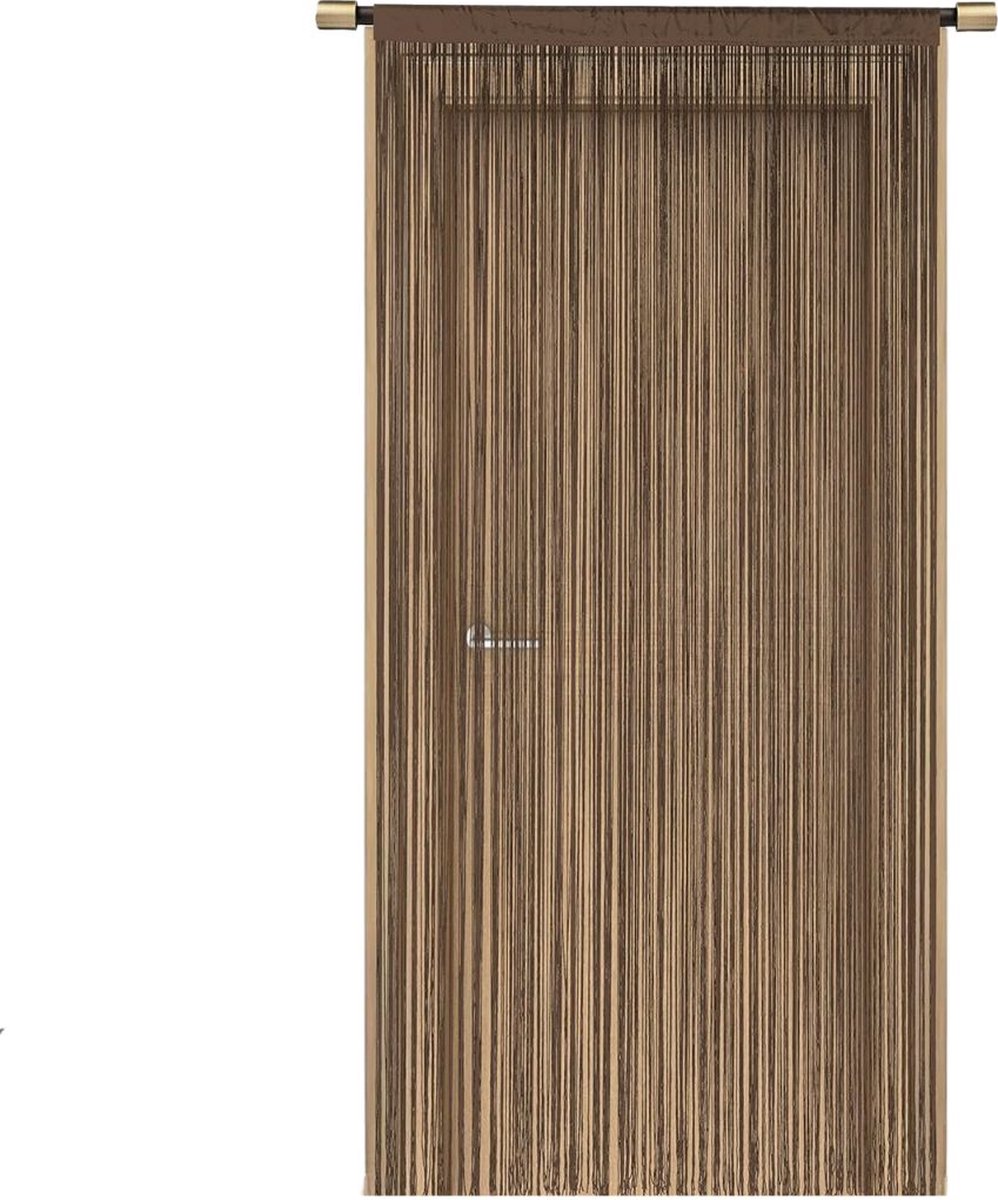 White-label® Deurgordijn Kralen - Macrame - 90x200cm - Bruin