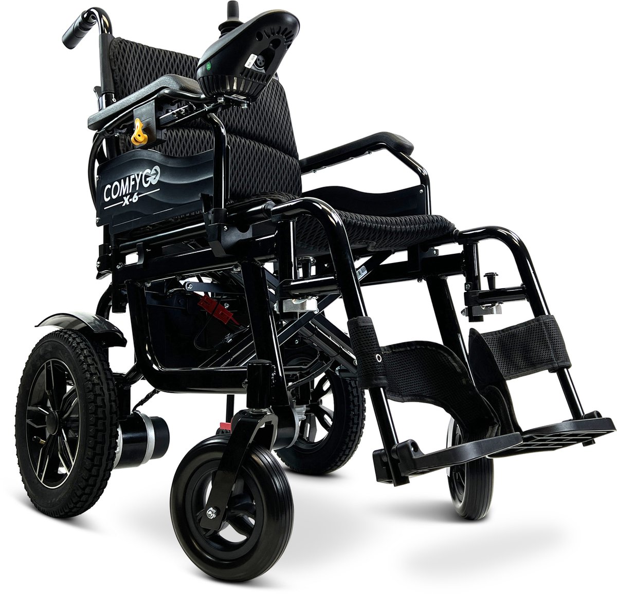 Goedkoopste Comfygo X-6 Elektrische Rolstoel voor volwassenen, Lichtgewicht, Opvouwbaar, 20AH Li-ion batterij, bereik tot 30 km, Zwart, 51cm
