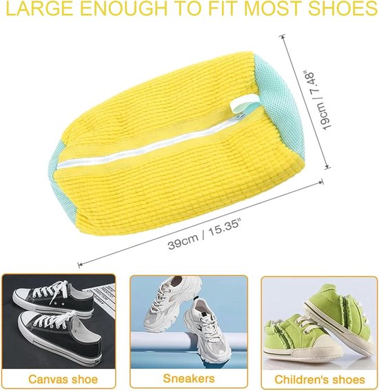 Herbruikbare Schoenwaszak met 360° Reinigingsborstel Wasnet voor