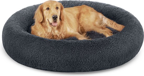 Majestic Pet 132cm Micro Velvet Calming Dog Bed Washable 132 x 35 x 21cm - Cozy Soft Round Donut Dog Bed with Back for Headrest - Pet Bed X - Large - Boating