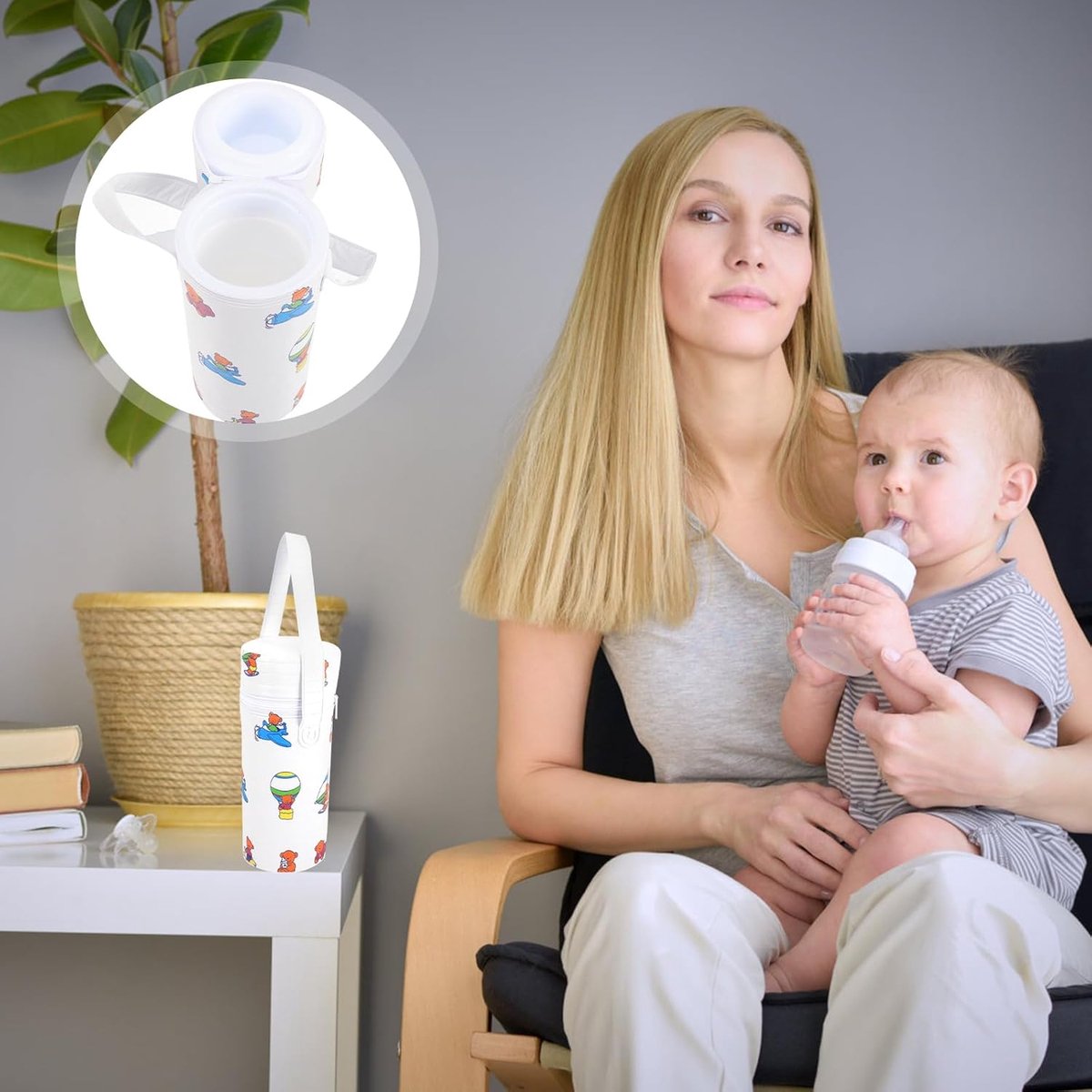 JGS ® Handige Thermische Flesverwarmer voor Onderweg met Isolerende Tas