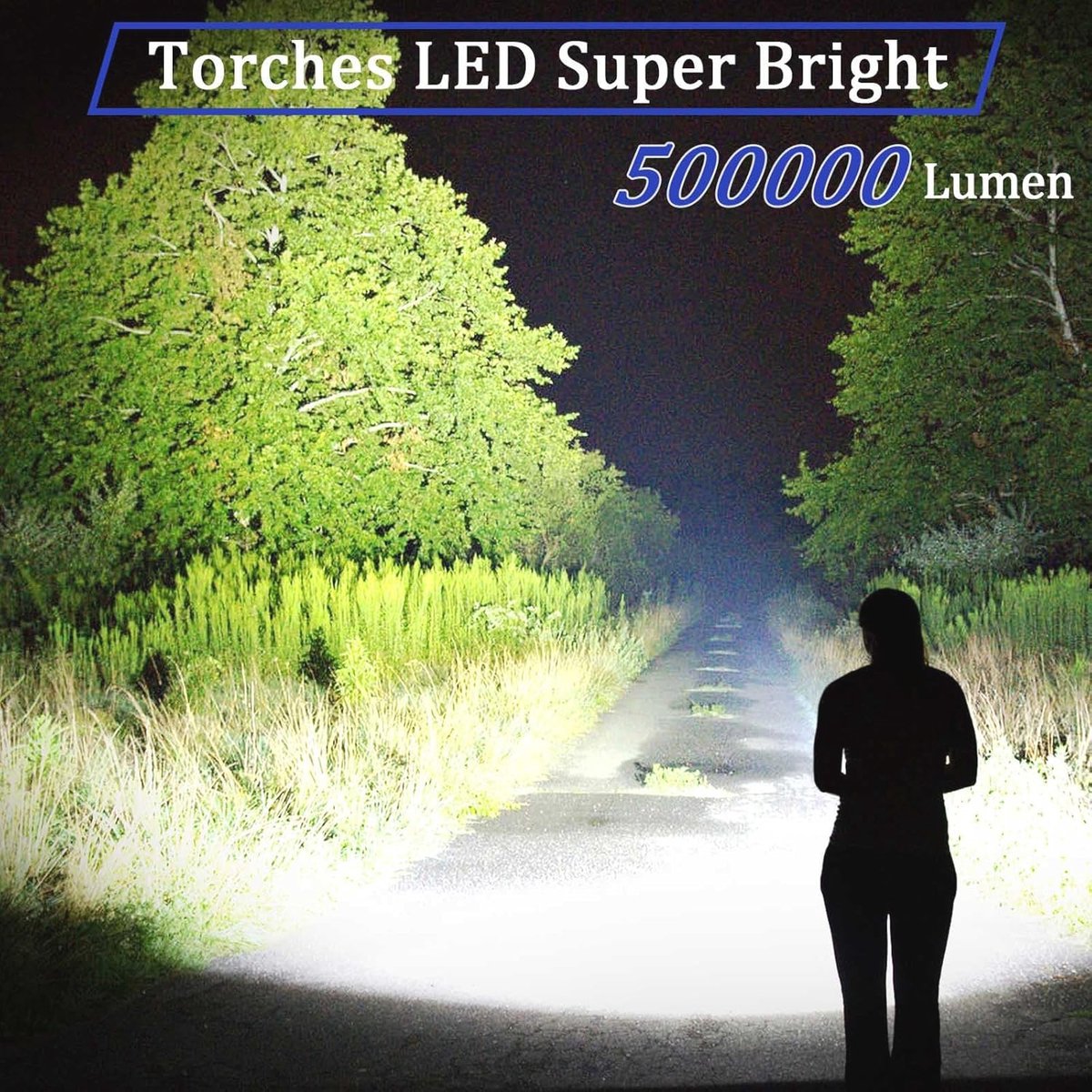 Superheldere oplaadbare zaklamp 500000 lumen met LCD-display en zoombare functie voor kamperen en hondenuitlaten — cadeau in Sport & Outdoor - foto 2