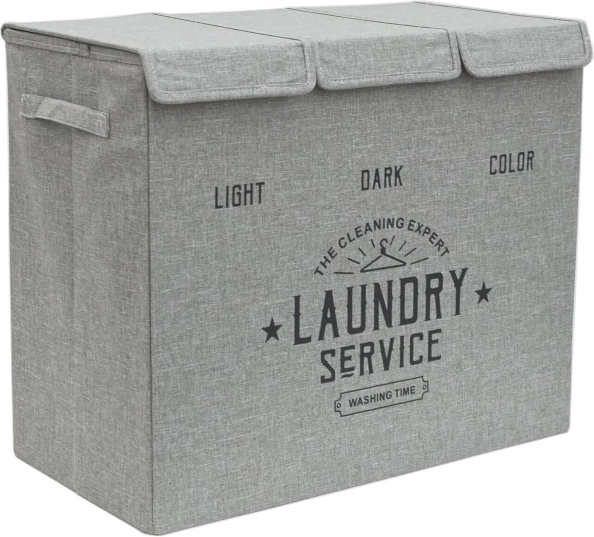 Goedkoopste Wasmand met 3 Vakken - Wasverzamelaar 84L - Opvouwbare Wassorteerder voor Badkamer en Kinderkamer