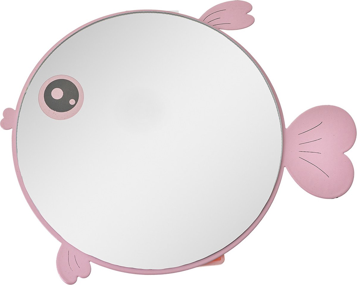 Clayre & Eef Tafelspiegel 21x20x4 Roze Metaal Vis Zilverkleurig