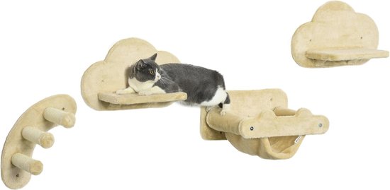 Krabpaal met Twee Kattenholen – 152 cm – Duifgrijs – Voor Meerdere Kat