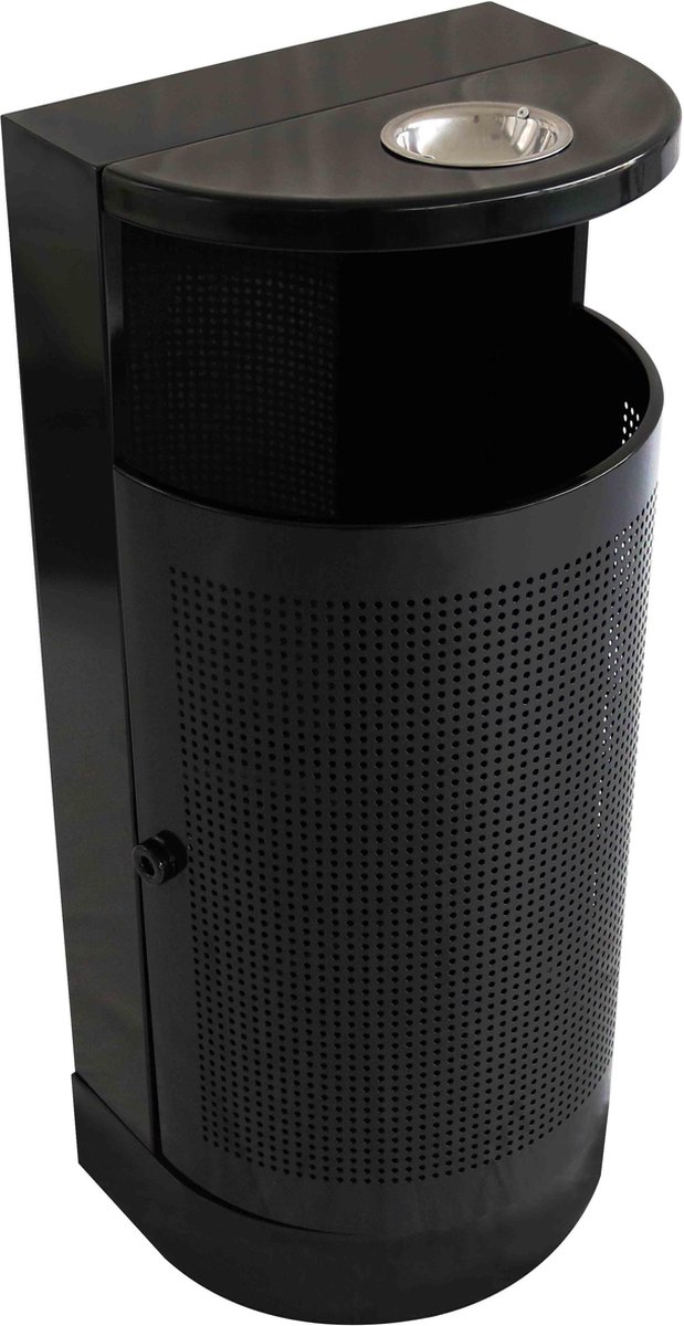 Goedkoopste Oviala - Muurafvalbak voor buiten van staal met asbak - 29 L