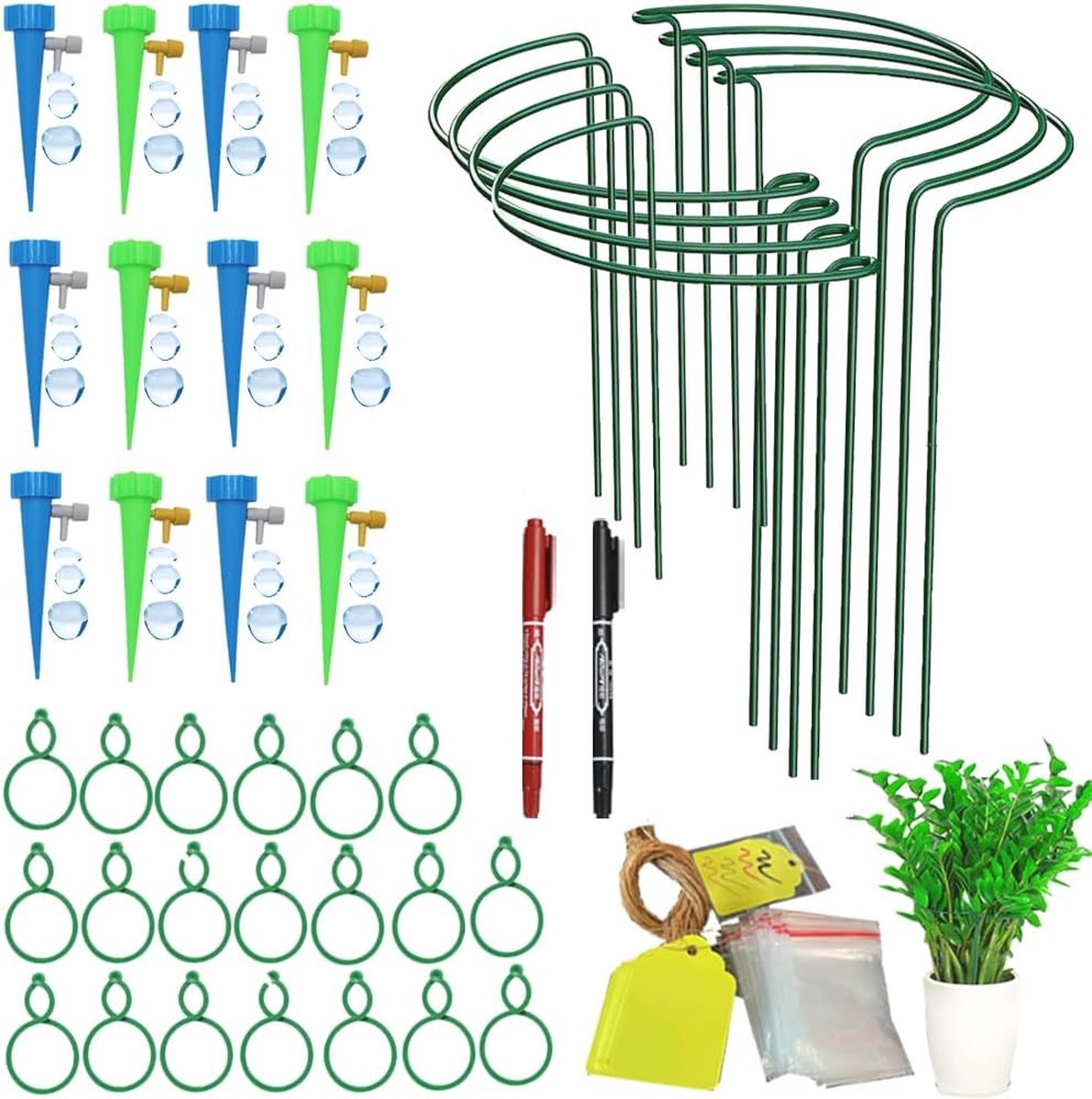 Goedkoopste Metalen Plantensteunen Set van 8 - Halfronde Struiksteun voor Planten, Bloemen en Monstera