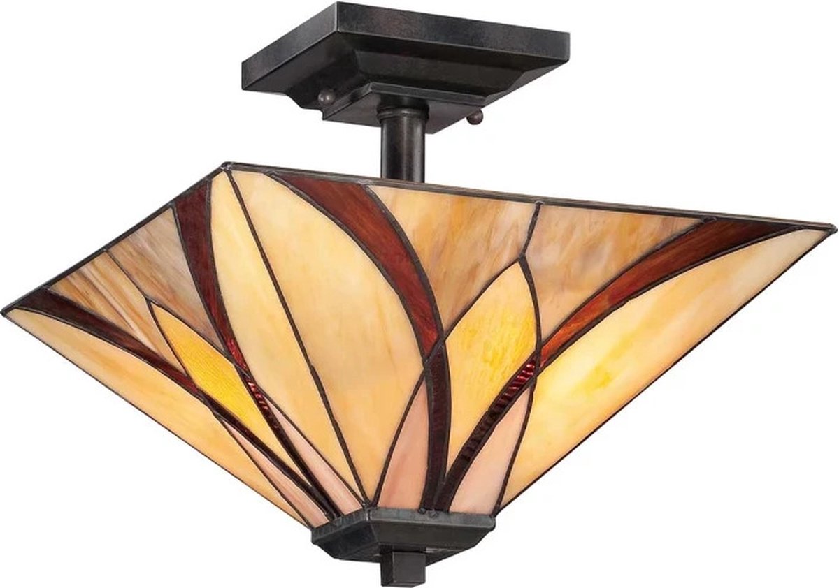 Bohemian Plafondlamp - Steady Lighting - Glas - Bohemian - E27 - L: 35.6cm - Voor Binnen -