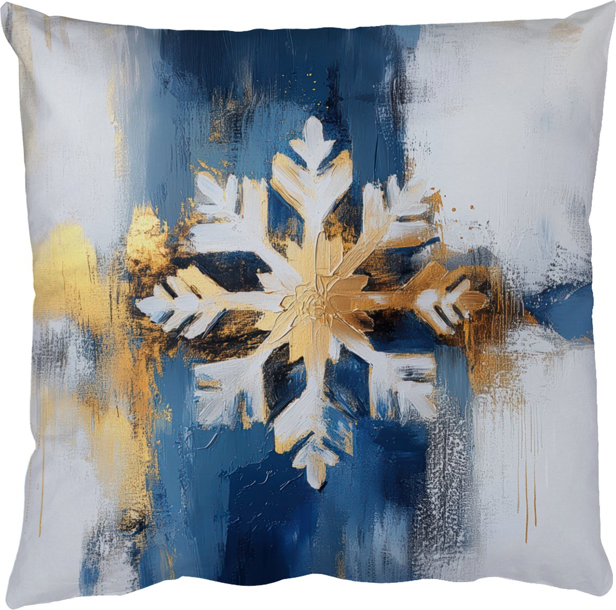 Giftik Pack van 2 Canvas Decoratieve Kerst Sneeuwvlok Gooi Kussenslopen