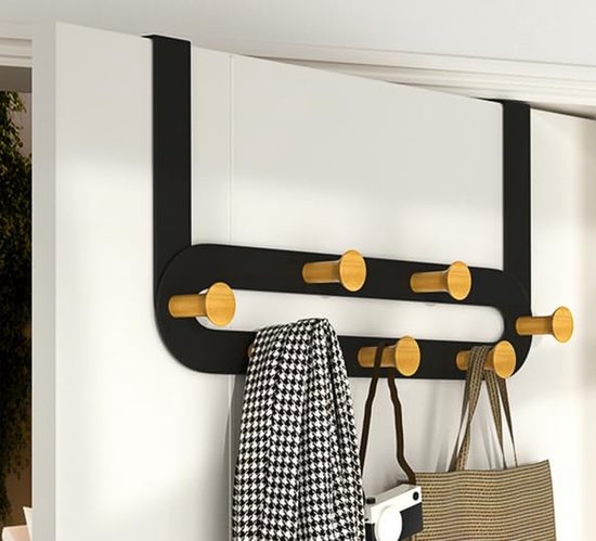 2 stuks deurhangers, inklapbaar, deurkapstok om op te hangen, wit, inklapbaar, ruimtebesparend, deurhaken voor kledinghangers, deurgarderobe voor kledinghangers, geen boren, kledinghaken, deur voor