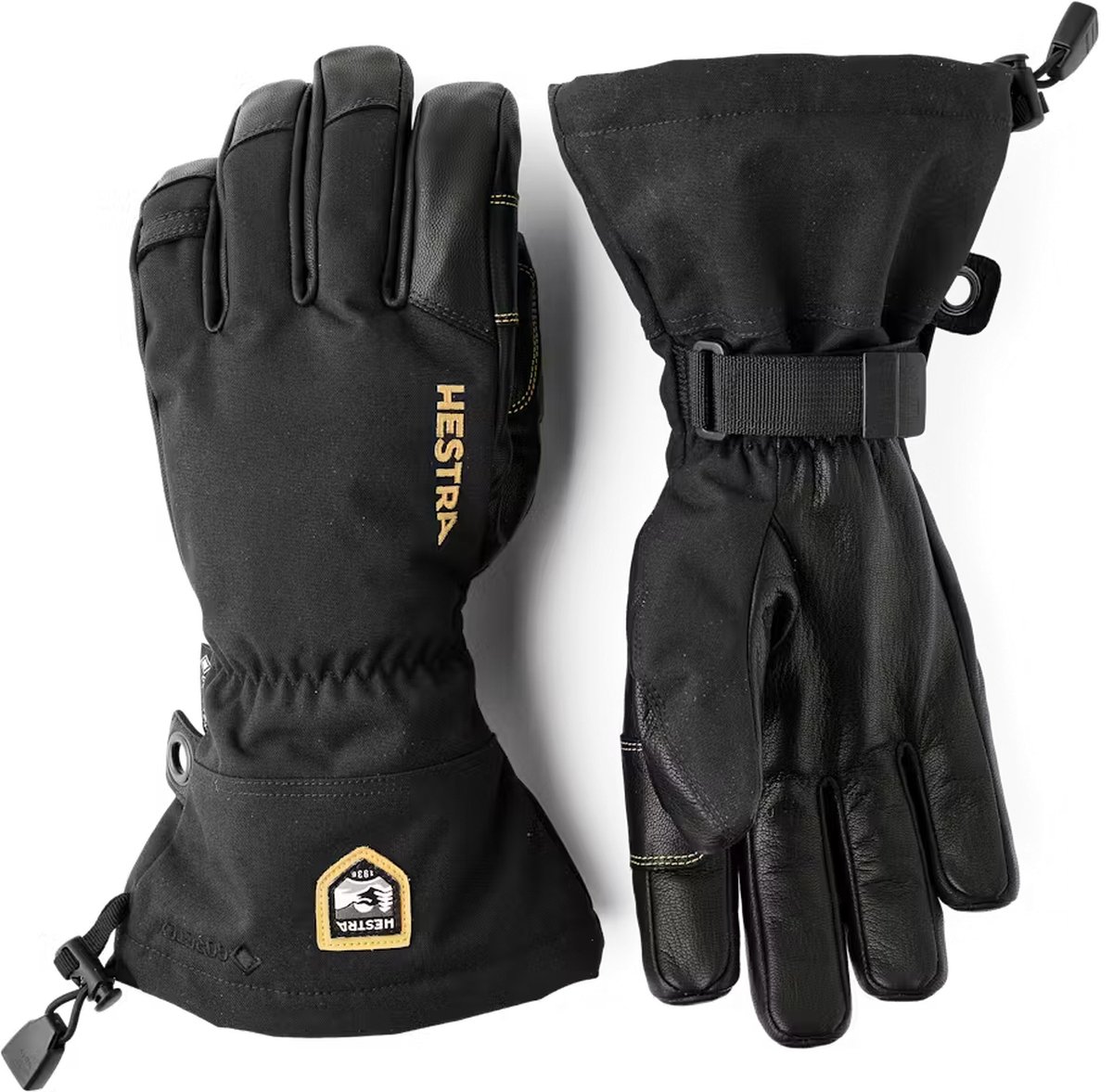 HESTRA army leather gore tex 5 finger Ski handschoenen heren Zwart