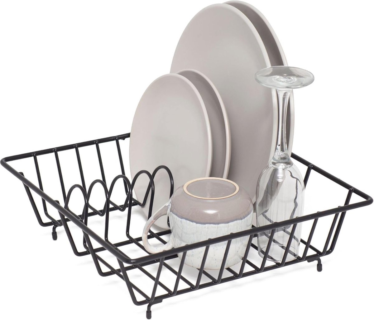 Goedkoopste Vierkant Afdruiprek voor Borden - Stijlvol Droogrek - Zwart