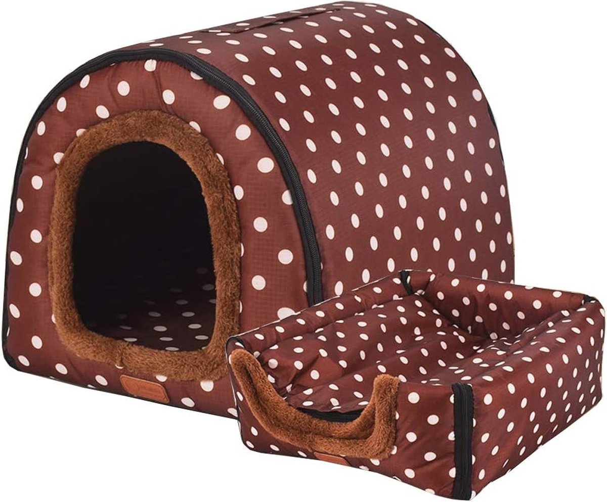 2 in 1 Hondenhuis en Kattenbed - Opvouwbaar en Machinewasbaar voor Gemak