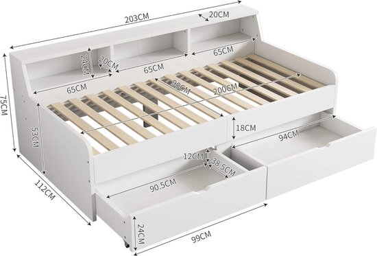 Kinderbed Met Opbergruimte 90x200