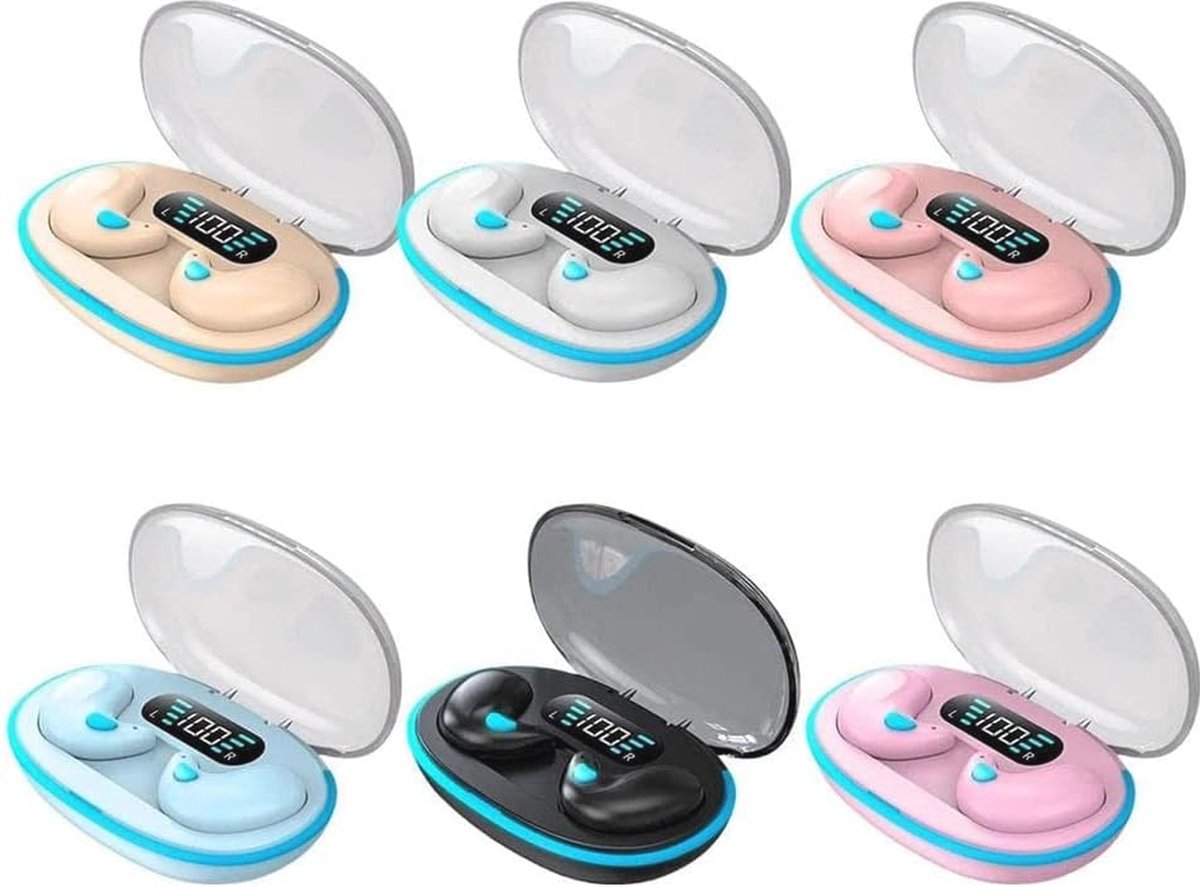 Bluetooth Slaap Hoofdtelefoon 5.3 - Onzichtbare Draadloze Oordopjes Met Oplaadbox En Ruisonderdrukking