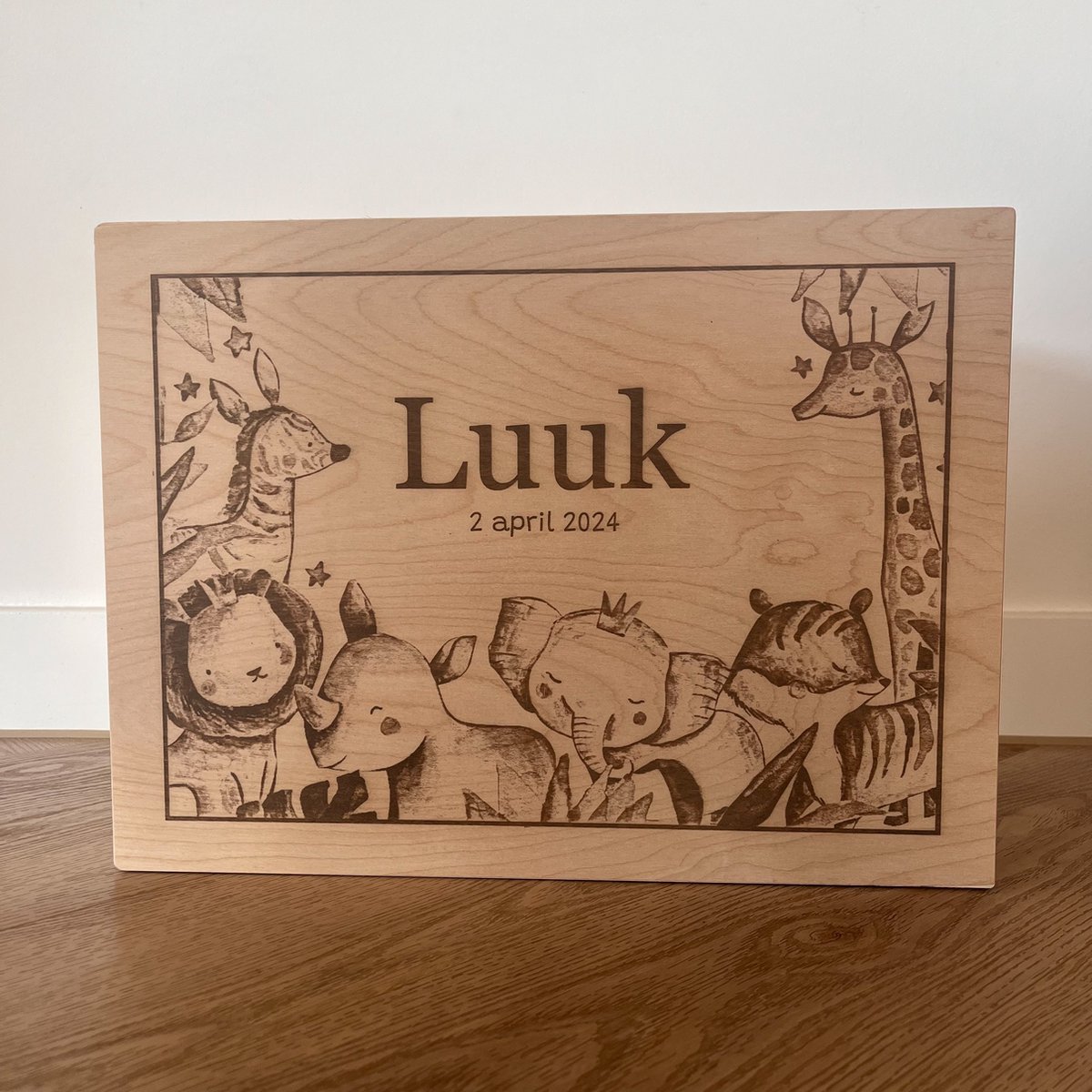 Memorybox jungle groot - Herinneringsdoos - Kraamcadeau - Cadeau baby - Memory box - Babyshower - Memorybox Laag 40x29.8x13cm
