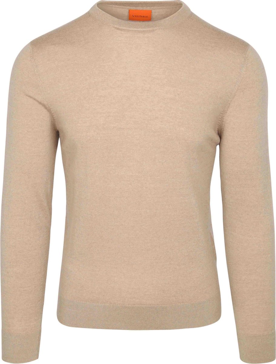 Suitable Merino Pullover Sand - Maat XXL - Heren - Sweater