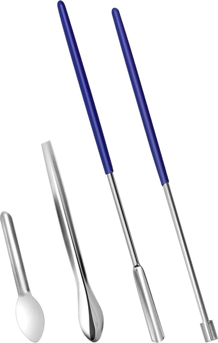 Goedkoopste Capsulevulmachineset - Pillen - Microlepel - Spatel - Kruidenpoeder - Tamper - Gelcapsules - Vuldienblad - 4 stuks