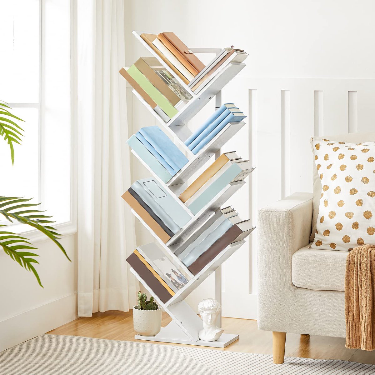 La'Moussawi ® Unieke Boomvormige Boekenplank met 9 Niveaus voor Thuiskantoor en Woonkamer