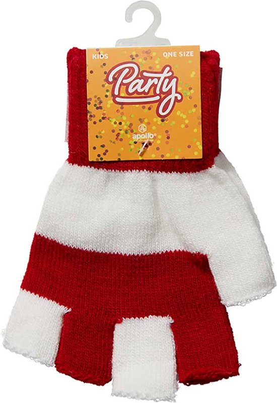Gants sans doigts Kinder - Rouge-jaune-vert - Taille unique - Gants sans doigts enfants - Carnaval - Fête - Articles de fête - Apollo
