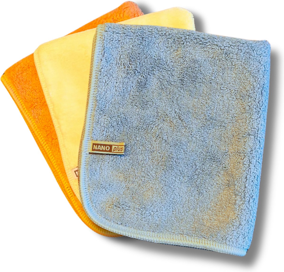 Nano Plus - 3 Premium Schoonmaakdoeken 36x31cm - Nanovezeldoeken: Sterker en Efficiënter dan Microvezeldoekjes - Wasbaar - Voor Badkamer, Auto Wassen, Keramische Kookplaat, Elektrische Kookplaat - Handdoeken - Schoonmaakdoekjes – Droogdoeken