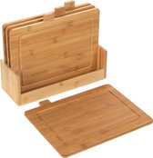 Extra grote bamboe snijplanken, (set van 3) snijplanken met sapgroef bamboehouten snijplank set slagerblok voor keuken, eindgraan dienblad van Kikcoin