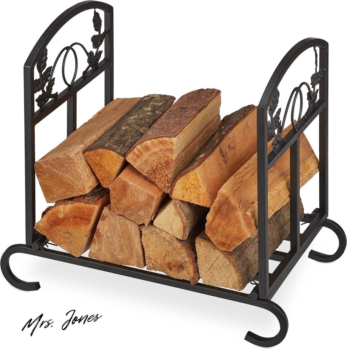 Mrs. Jones Brandhoutrek Binnen HxBxD Ca. 445 x 51 x 32 cm Staal Houtopslag Klein Zwart - Woonkamer Houtrek .