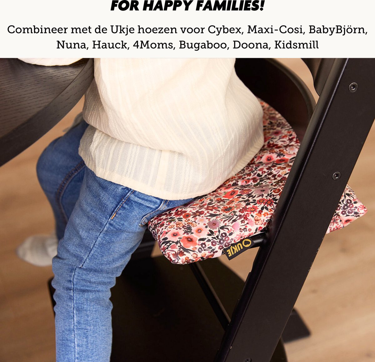 Stoelverkleiner TrippTrapp Kussen - Geschikt voor Stokke Tripp Trapp Kussenset - Kinderstoel Verkleiner - Perfecte Pasvorm - Geplastificeerd en Snel Schoon - Roze - Bloemen Print – foto 3