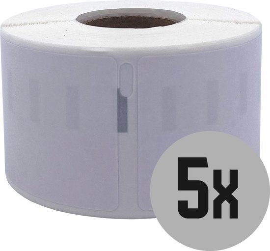Étiquettes Dymo Compatible - Wit - 99012 - Plastique thermique - Étiquettes d'adresse - 5 rouleaux - 36 x 89 mm - 260 étiquettes par rouleau