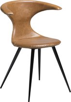 Set van 2 Danform Flair eetkamerstoel lichtbruin PU kunstleer, zwarte poten.