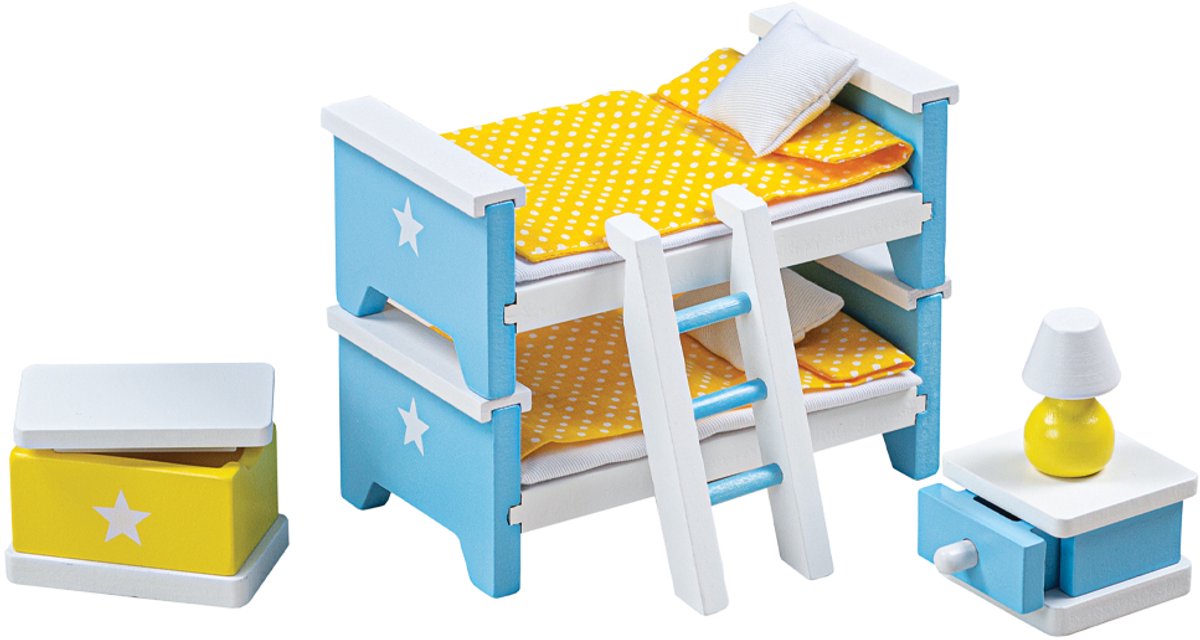 Tidlo poppenhuisinrichting kinder slaapkamer meubeltjes