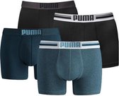 Puma Boxershorts Heren Place Logo Zwart / Denim - 4-pack Puma boxershorts - Maat XL