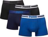 Puma Boxershorts Heren Place Logo Zwart / Blauw - 4-pack Puma boxershorts - Maat L