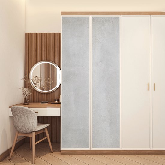 Deurposter 95x235 cm - Deursticker Beton - Grijs - Cement - Industrieel - Structuur - Meubelfolie zelfklevend - Deurfolie woonkamer - Interieurfolie fotobehang - Deur plakfolie - Deurstickers - Deurbehang sticker - Kamer decoratie