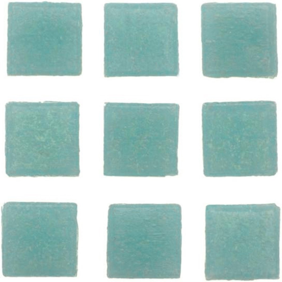Glorex mozaiek steentjes/tegeltjes - vierkant - 420x stuks - turquoise - 1 x 1 cm