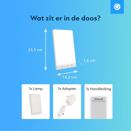 Daglichtlamp 10.000 Lux - Ingebouwde Timer - 3 Standen - Meer Energie - Nachtrust - LED Bureaulamp - Daylight Lamp - Winterdepressie - Gezicht - Lichttherapielamp - Wit - Silvergear