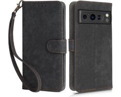 Coverup Hoesje - Geschikt voor Google Pixel 8 Pro Hoesje - Coverup Book Case met Koord - Zwart