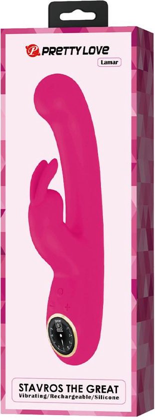 Pretty Love - Lamar - Vibromasseur Rabbit - Vibromasseur Tarzan - Avec écran LCD - Rose
