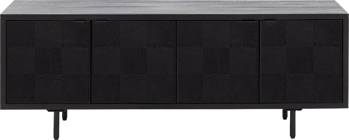 Goossens Tv Meubel Henning, 4 Deuren - Hout Zwart