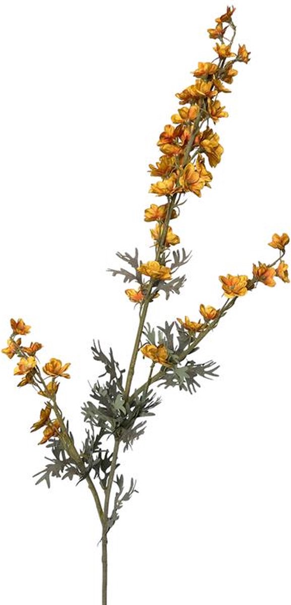 Kunstbloem Delphinum tak 85cm okergeel