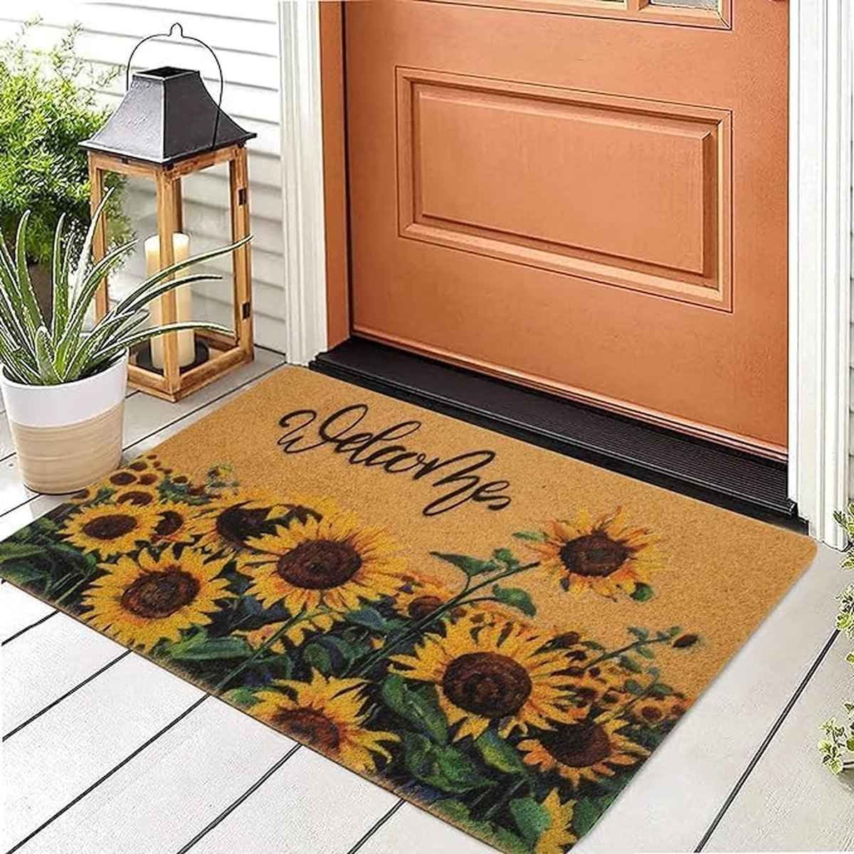 Goodivery ® Decoratieve Zonnebloem Deurmat voor Binnen en Buiten - Lente en Zomer Bloemenontwerp 43x74cm