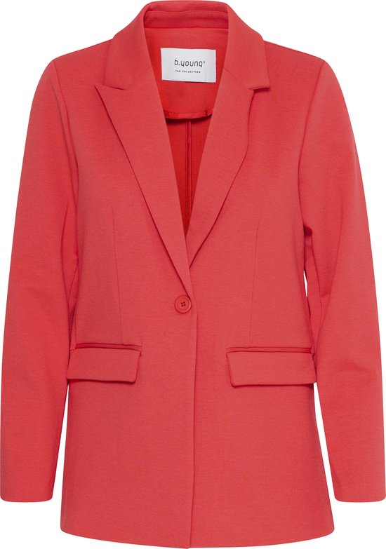 B.young BYRIZETTA Blazer Long Femme Coupe Droite Avec Stretch - Col Revers Boutons