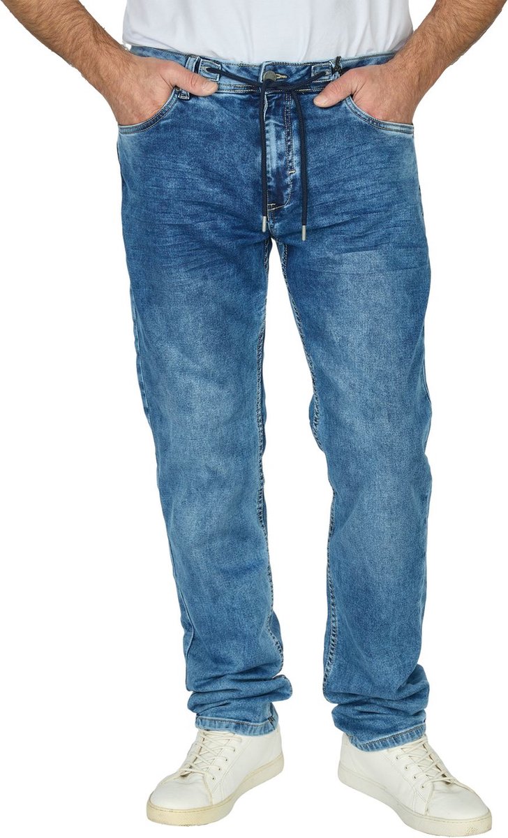 DENIMFY Heren Jeans Broeken DFAlvin regular/straight Fit Blauw Volwassenen Sweatjeans - Jogg jeans