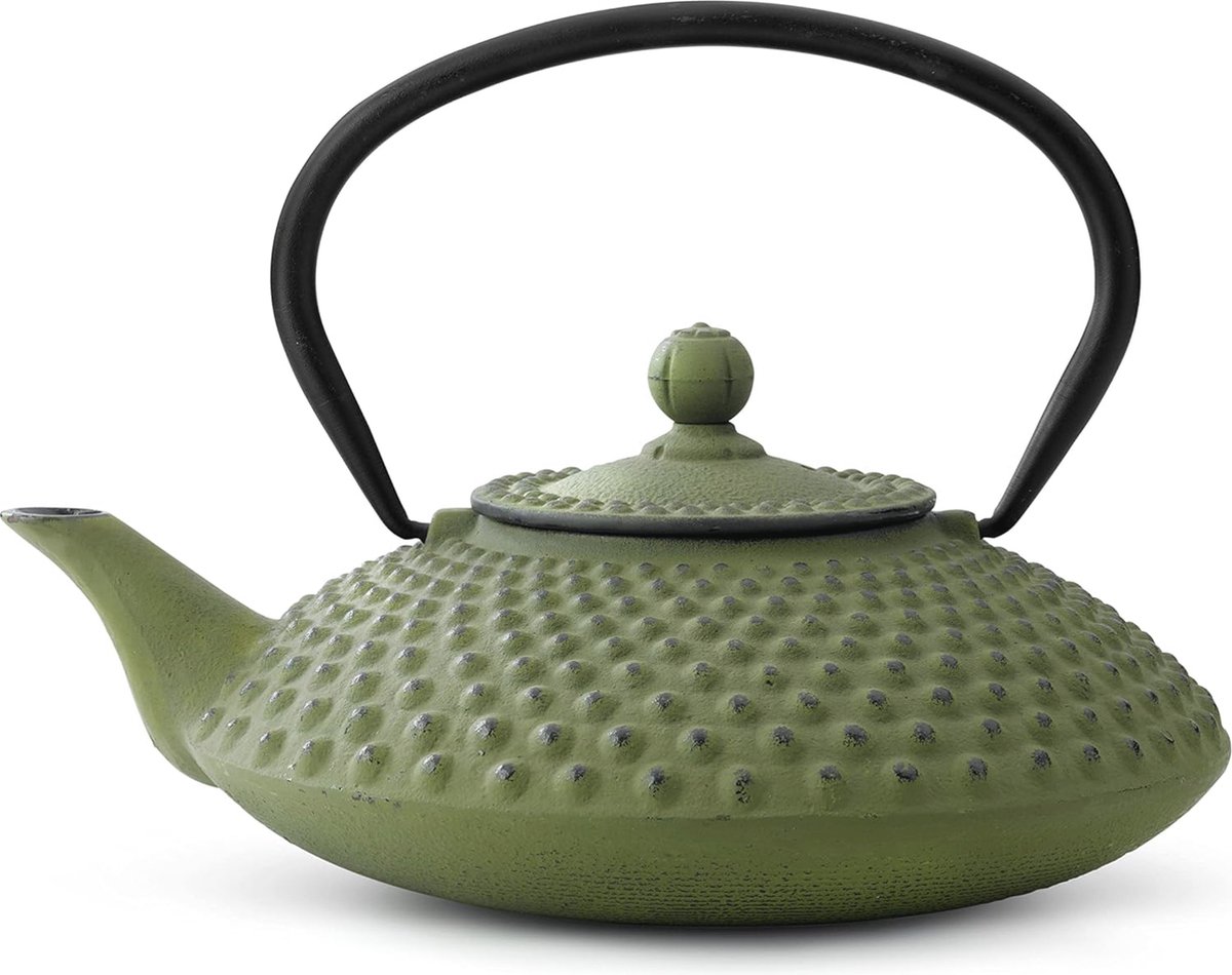 Grote Groene Theepot van Gietijzer - 1,25 Liter - Perfect voor Diverse Theesoorten